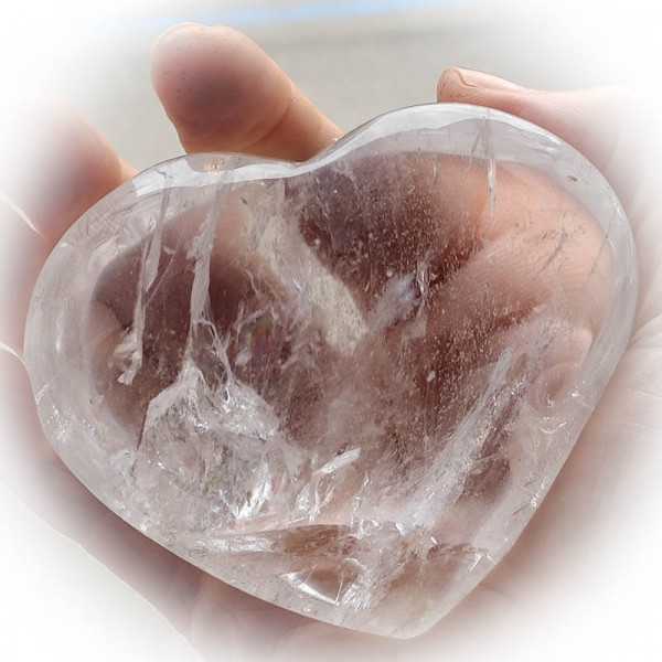 Bergkristall Herz groß - 9 cm