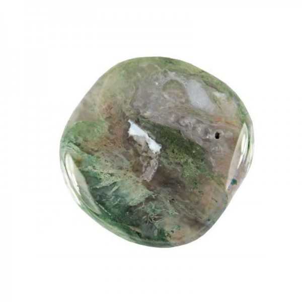 Moss agate disc stone