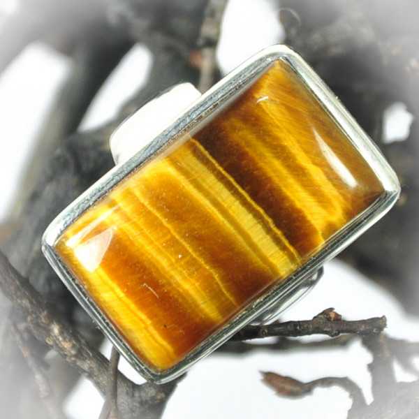 Tiger eye silver ring