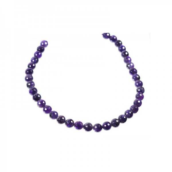 Amethyst chain strand ball faceted