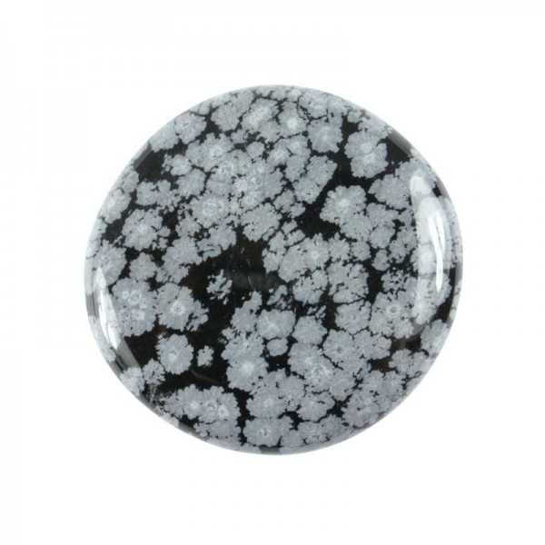 Snowflake-obsidian disk stone
